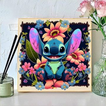 DIAMANTOVÉ MALOVÁNÍ STITCH KYTIČKA